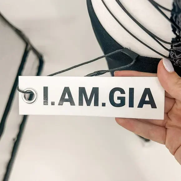 I.AM.GIA Ellery Dress Black Butterfly Long Large New with Tags - Picture 11 of 12